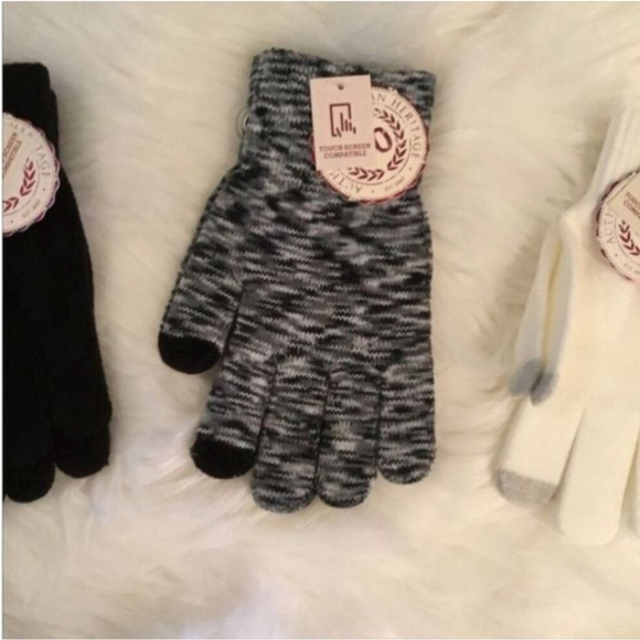 SO magic style knit gloves Woman's Juniors black ivory & Spacedye set - Picture 13 of 16